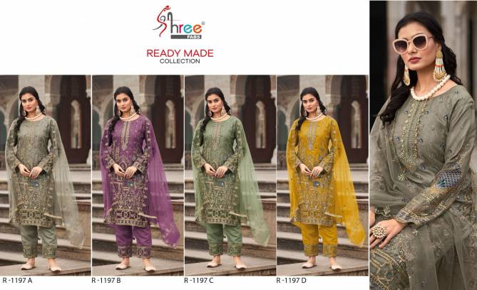 R 1197 By Shree Organza Embroidery Pakistani Suits Wholesale Price In Surat 